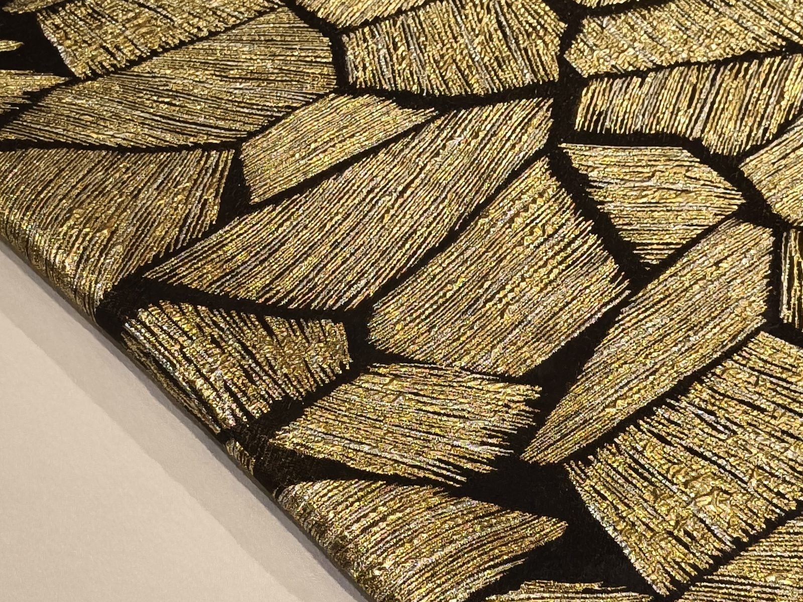 Jacqard Geométrico Metálico Oro Plata