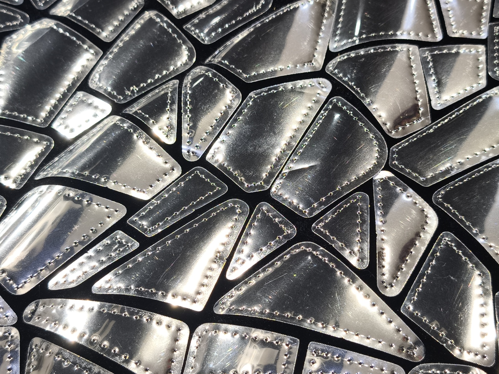 Terciopelo Lycra Espejos Plata