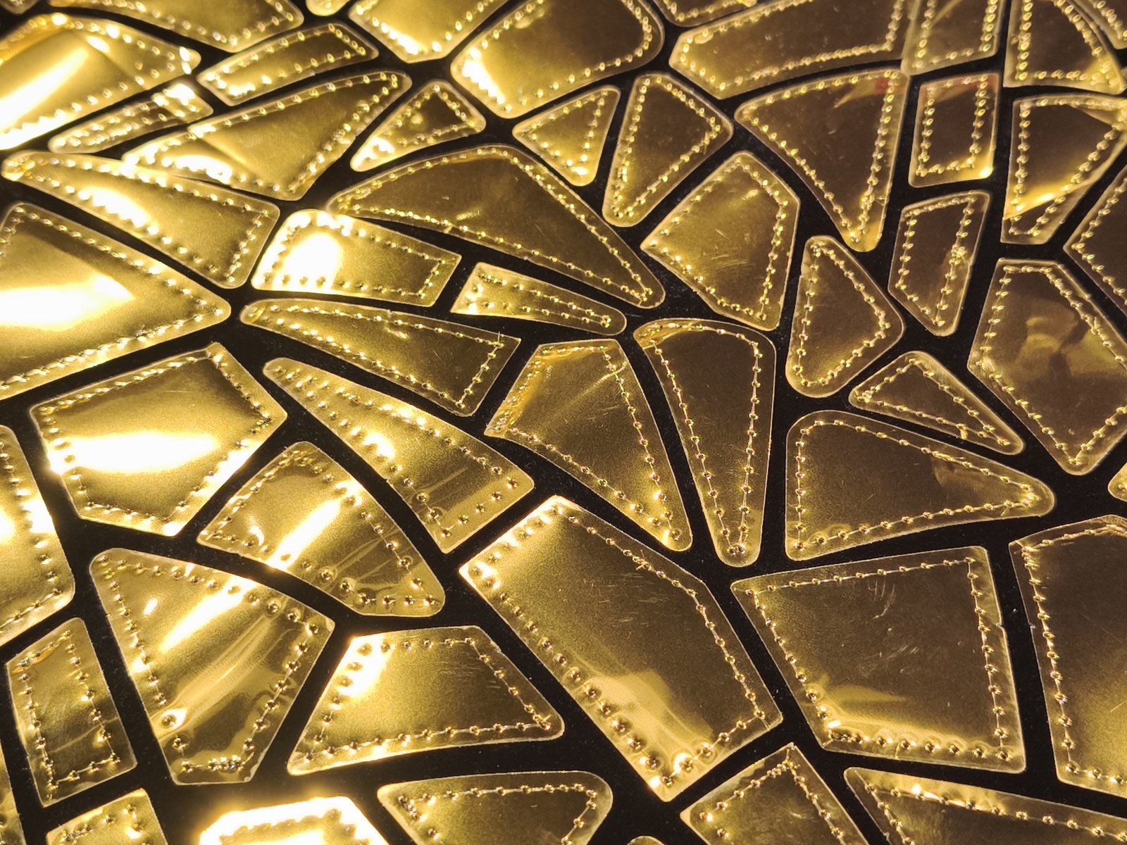 Terciopelo Lycra Espejos Oro